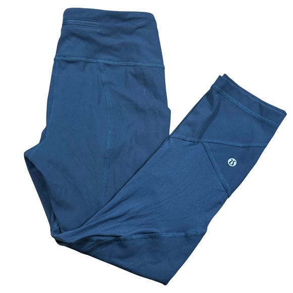 Lululemon Align Blue Green Crop‎ Leggings Athletic Yoga Workout Pants Size 4 - Picture 1 of 4